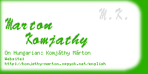 marton komjathy business card