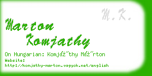 marton komjathy business card